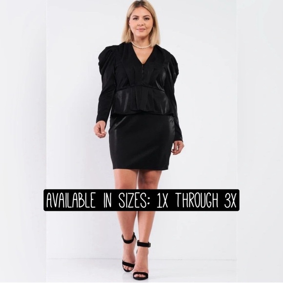 NWT-Victorian Steampunk V-Neck Button Front Pleated Blazer Fitted Dress - Picture 7 of 7